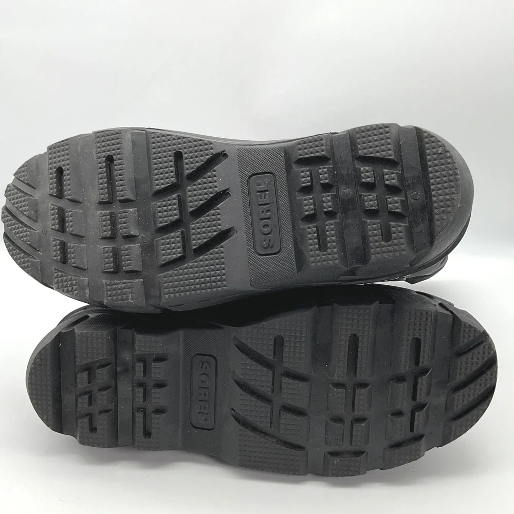 Sorel Youth Flurry Black City Grey Insulated Winter Snow Boots NY5192-016 Size 6